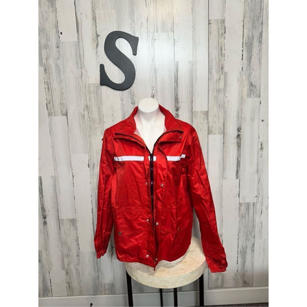 Red rain jacket size small